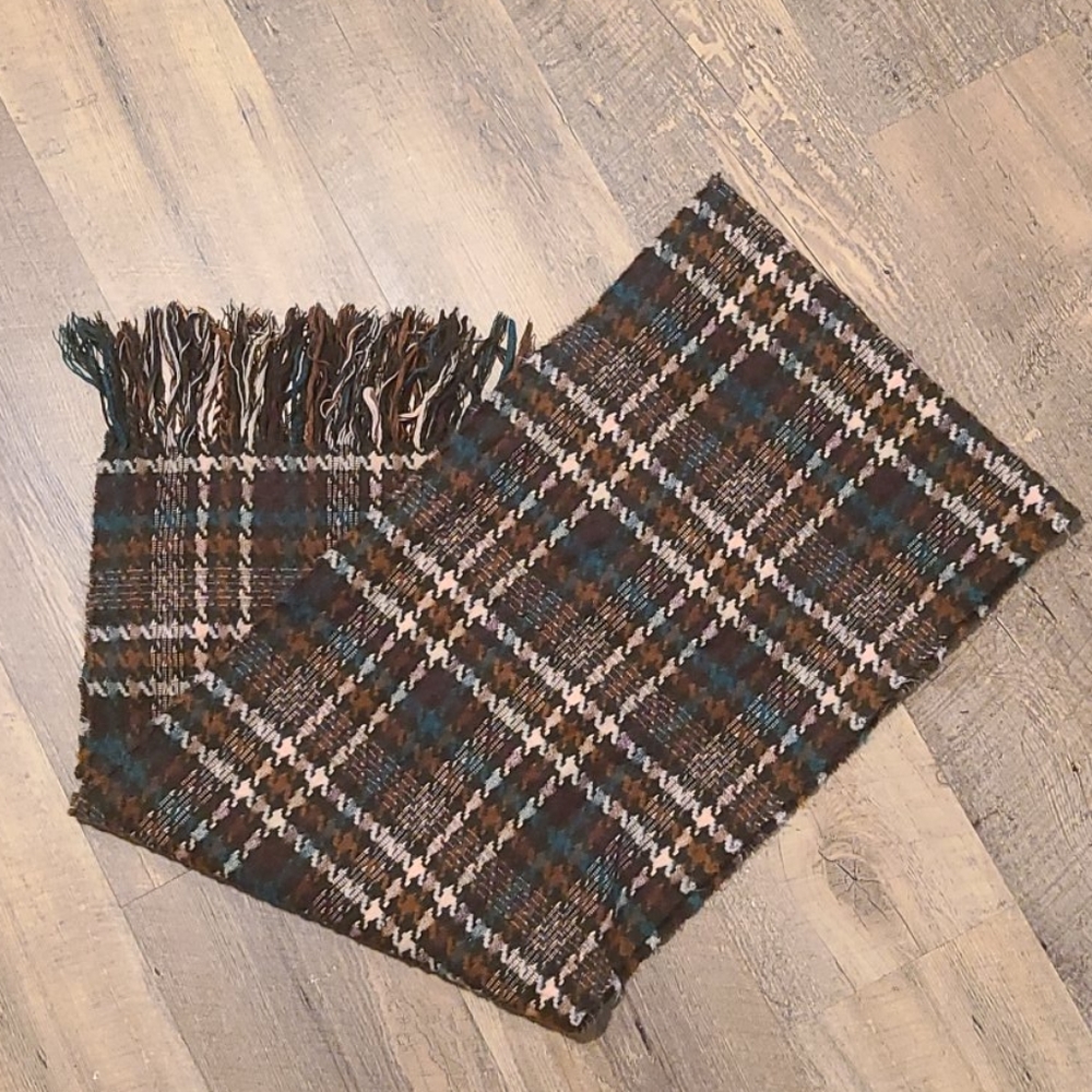 Choclate Plaid Scarf-Brown/Cream/Green